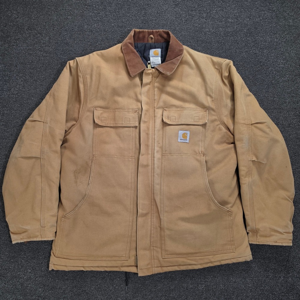 Vintage Carhartt Coat Mens 44 Regular C03 BRN Regular USA Brown Chore Jacket Y2k